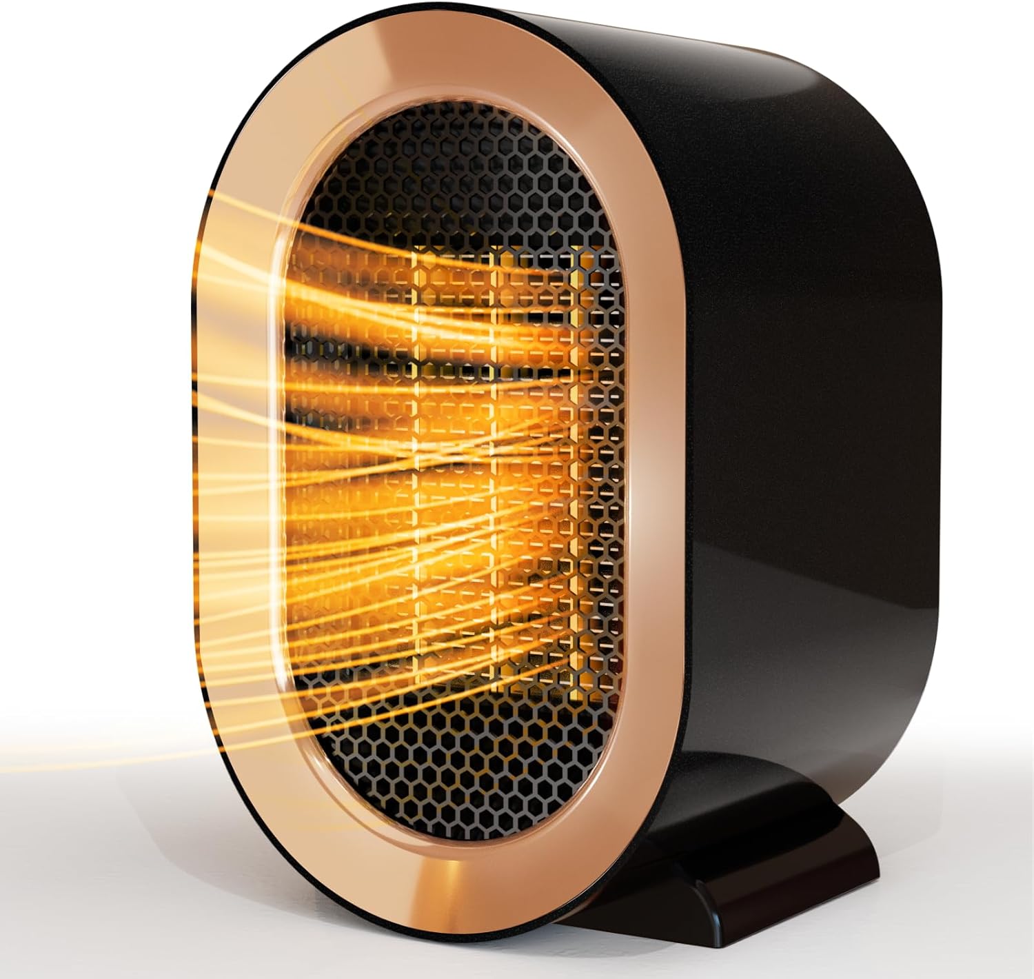 QQT Electric Space Heater,Portable Energy Efficient Space Heaters for Indoor Use,Two-Speed Portable Heater Fan for Office with Adjustable,Overheating Protection,Dumping Shutdown (Black)