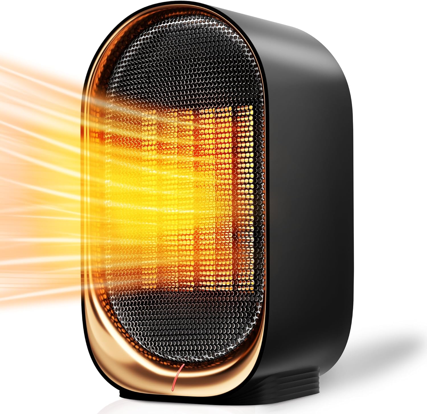 QQT Space Heater,Portable Mini Energy Efficient Space Heaters for Indoor Use,2-Speed Portable Heater for Office with Adjustable,Triple Protection,Suitable for Bedroom,Office and Indoor Use(Black)