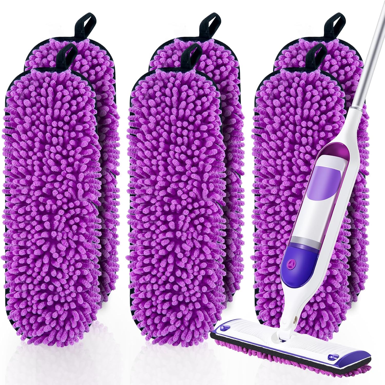 6 Pack Reusable Replacements Pads Compatible with Swiffer PowerMop,Microfiber Power Mop Pads for Swiffer 15\'\' Spray Mop, Washable PowerMop Pads Used for Multi Hardwood Floors