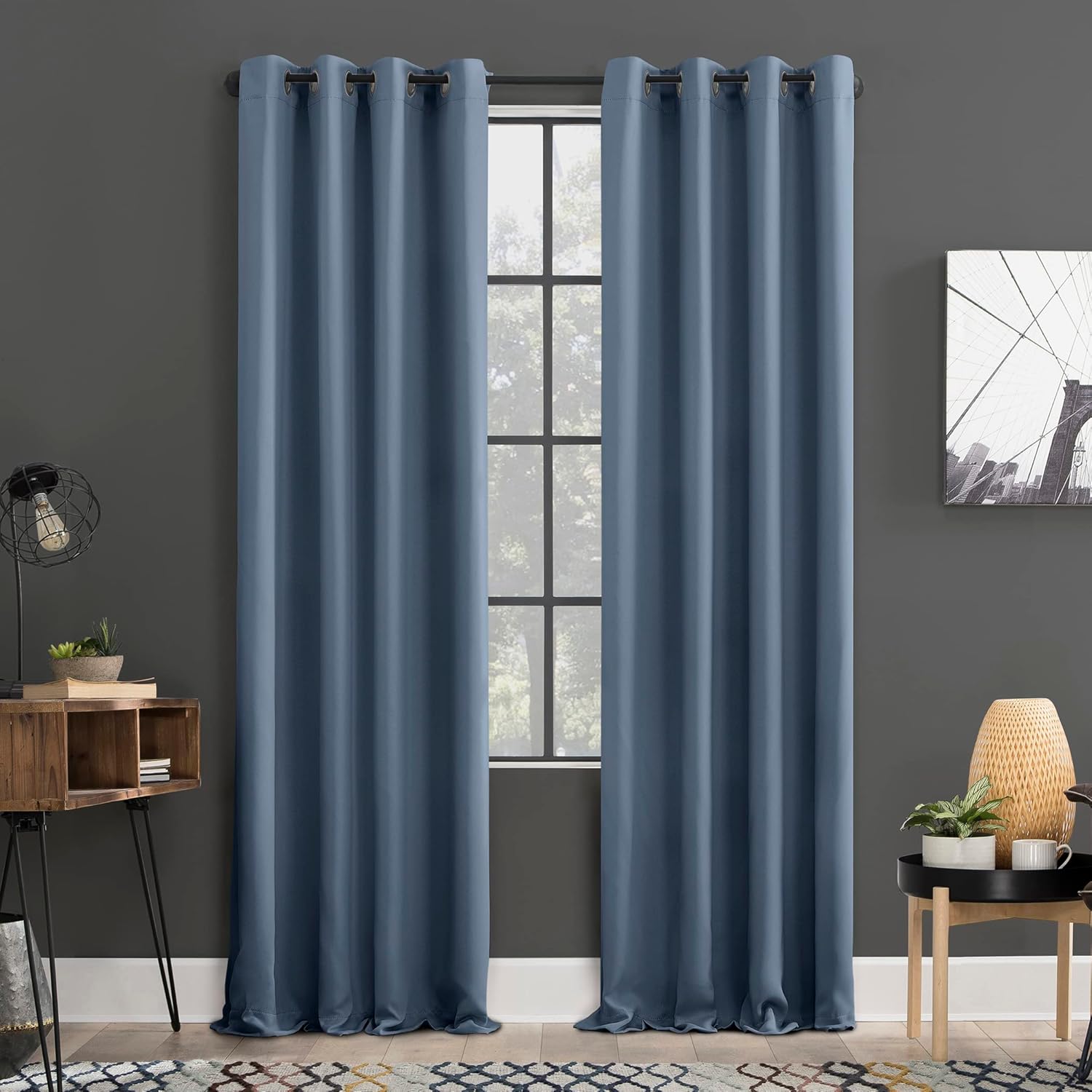Sun Zero Soho 2-pack Blackout Energy Efficient Grommet Curtain Panel Pair, 54