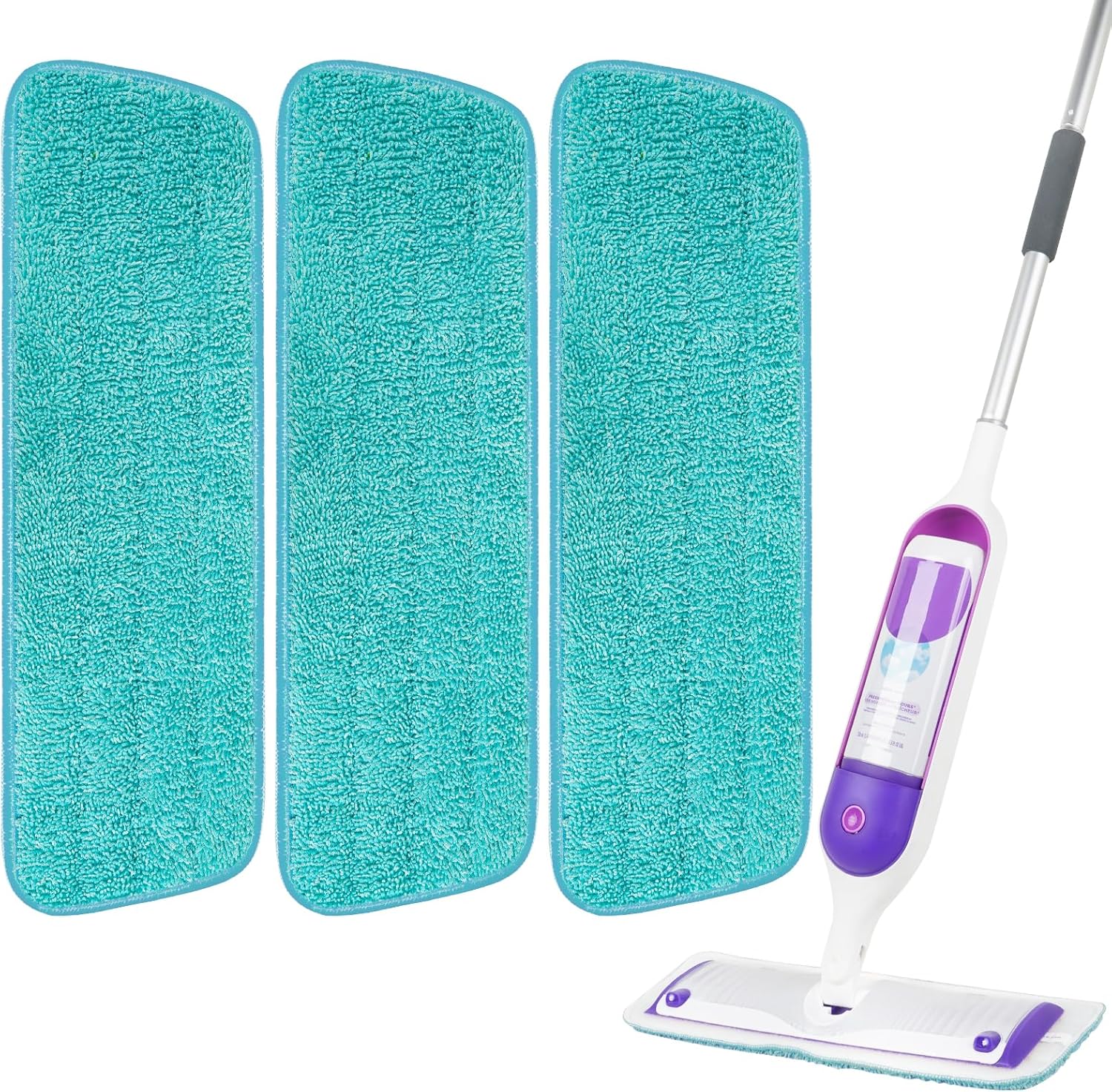 Reusable Microfiber Mop Pads for Swiffer PowerMop 3 Pack, Power Mop Refill Pads for 13\'\'-16\'\' Spray Mop, Machine Washable Power Mop Pads Replacement for All Floor Types Cleanin