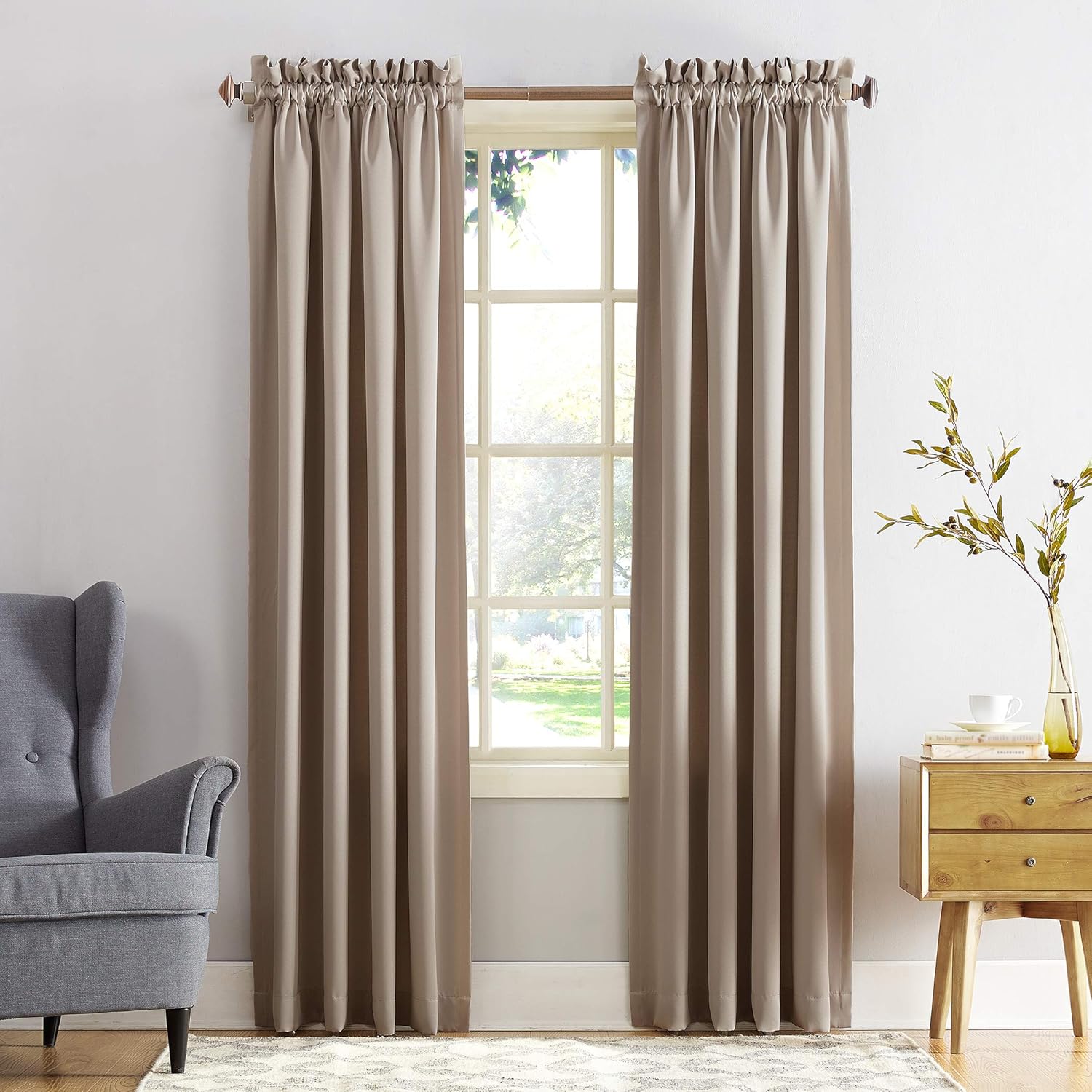 Sun Zero Barrow Energy Efficient Rod Pocket Curtain Panel Pair